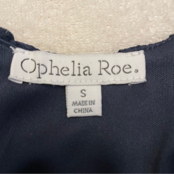 Ophelia Roe Navy Tiered Peasant Dress.  Size S - Picture 6 of 8